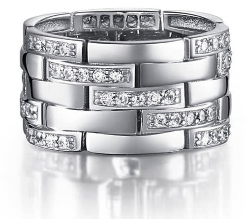 Beautiful Zopius Simulated Diamond Ring Size 6 / M - 925 Sterling Silver